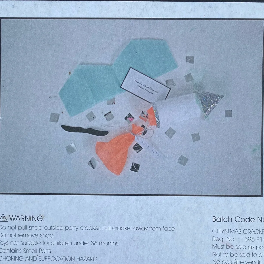 Confetti Rockets: 6 Rockets contain confetti, a hat, a fortune & a moustache